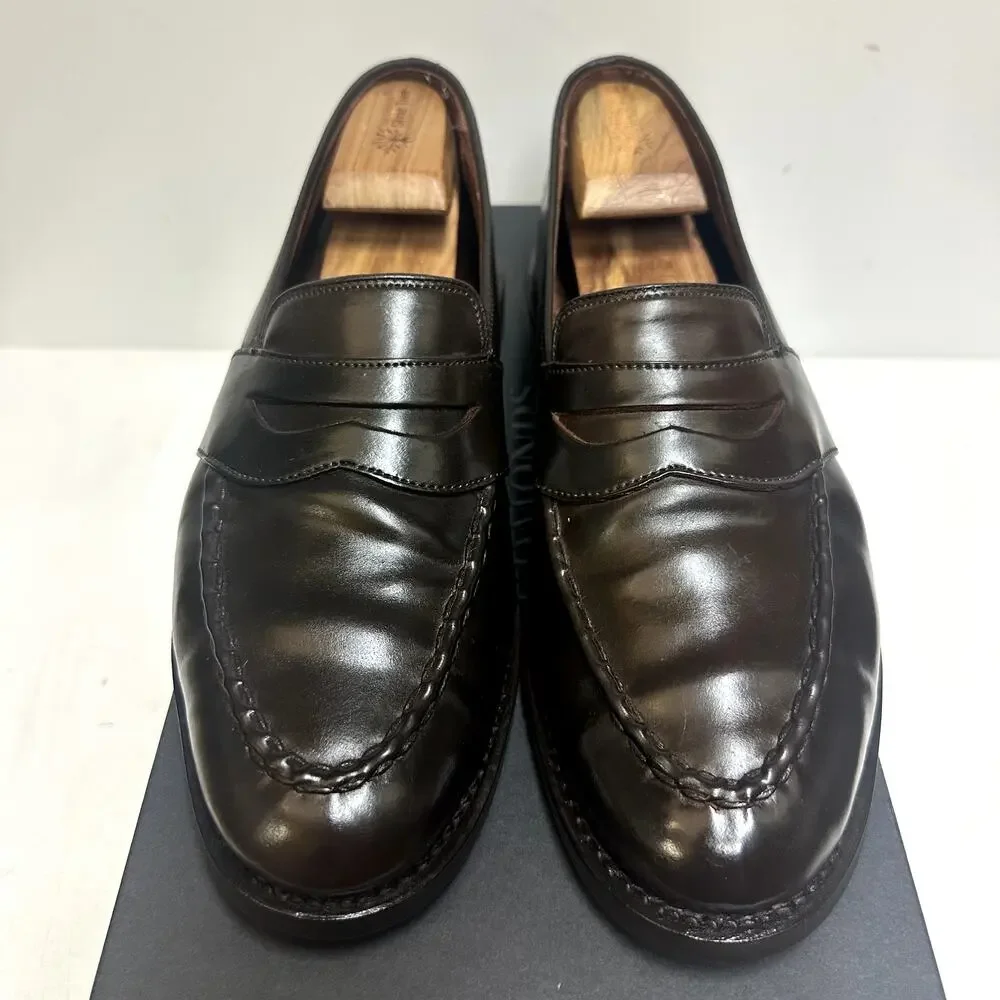 FULLY RESOLED Allen Edmonds Randolph Shell Cordovan Penny Loafer Brown USA 9.5